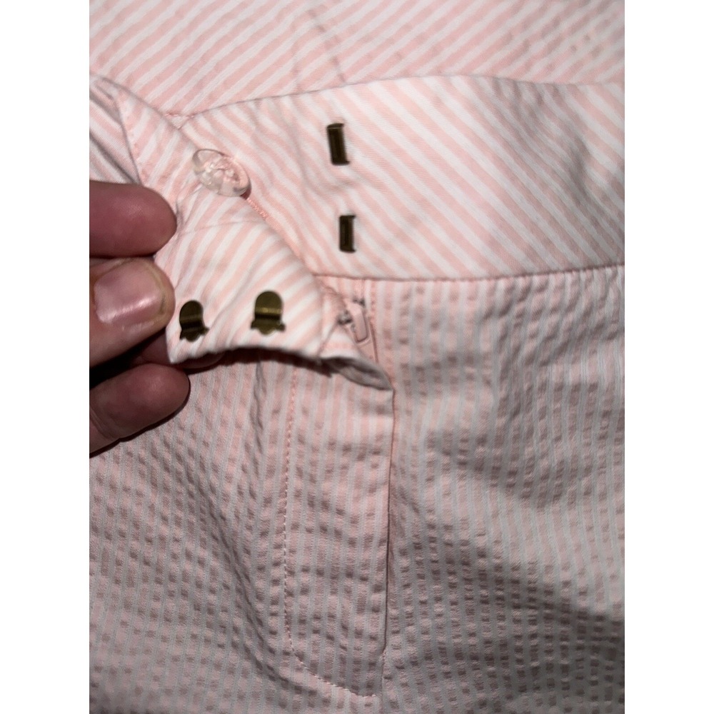 Anne Klein Women's  Capri Pants Size 6 - Seersucker Striped Cropped Leg‎ Detail - Picture 4 of 11
